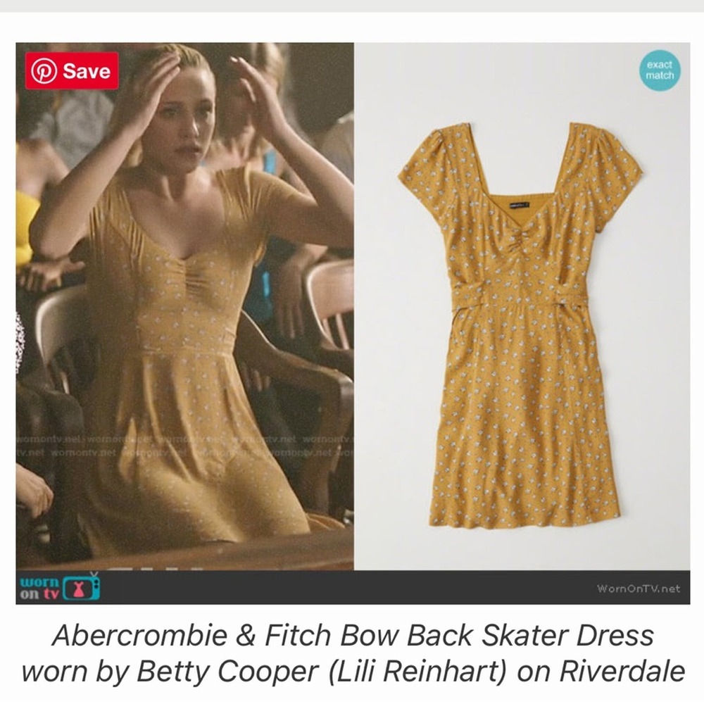 Abercrombie And Fitch Womens Yellow Floral Tie Back Dress Size Small Ditsy Flowy - Picture 3 of 13